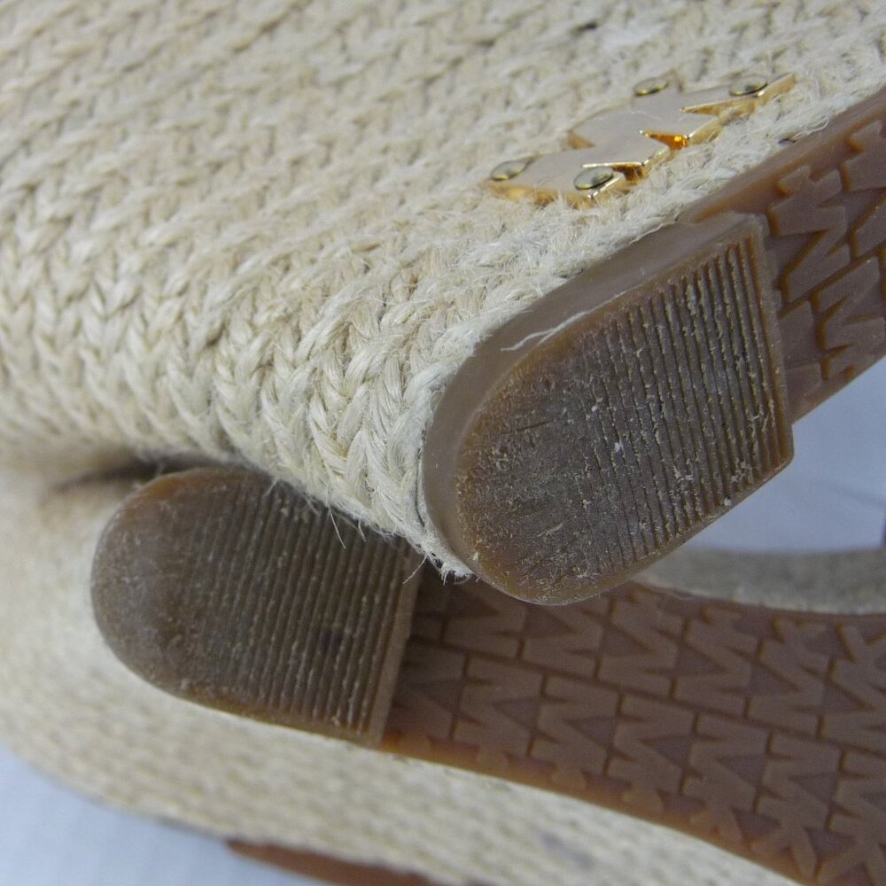 MICHAEL KORS LEATHER ESPADRILLE WEDGE 8.5 - Picture 11 of 14